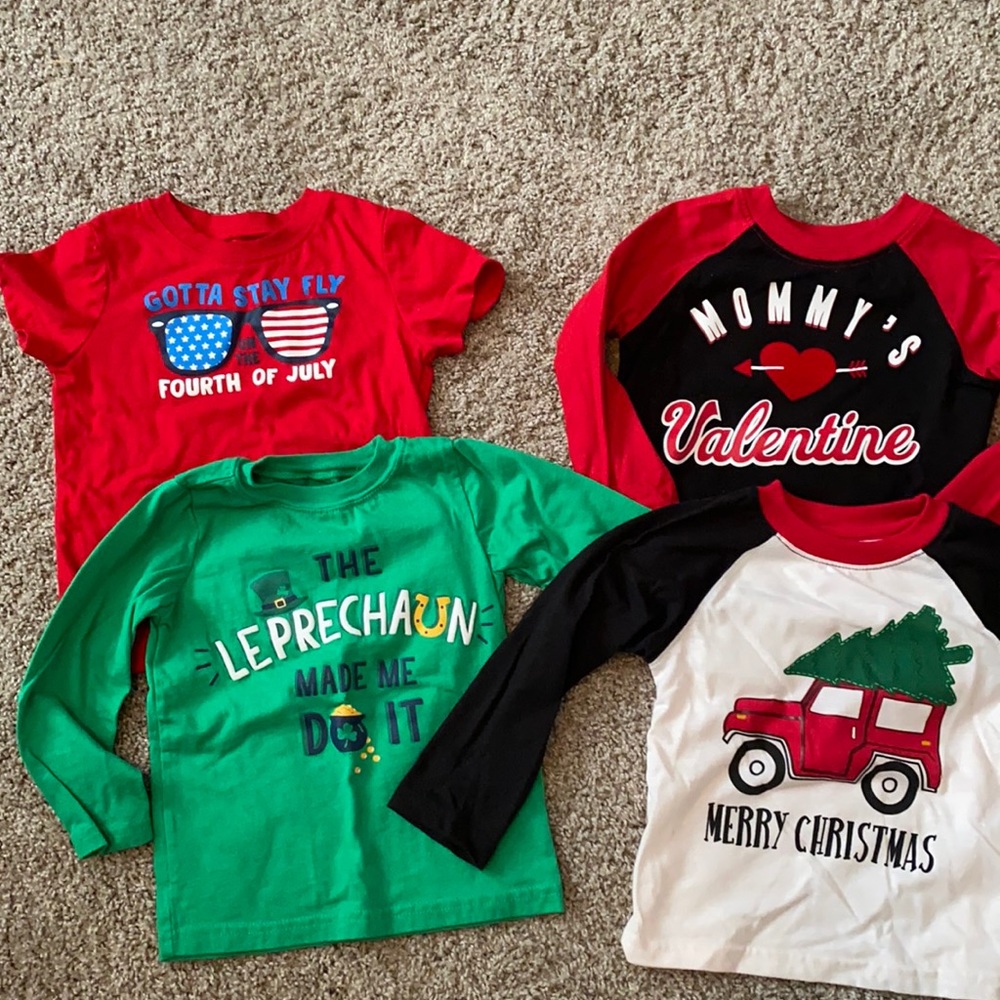 Various holiday shirts